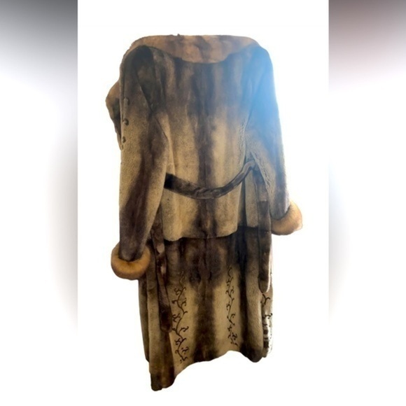 Saga Mink Sobol Saga furs Luxury Long coat with Sobol on collar & wrist high Qul - Picture 3 of 16